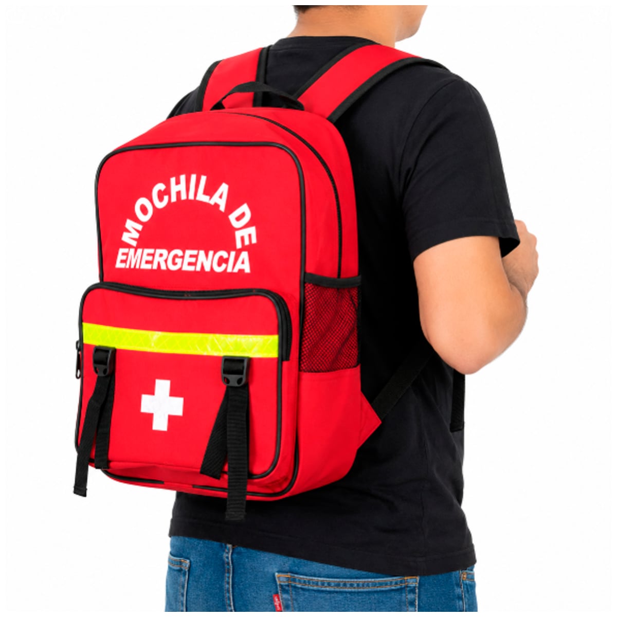 MOCHILA DE EMERGENCIA MULTIFUNCIONAL DE ALTA CAPACIDAD ROJO - 3