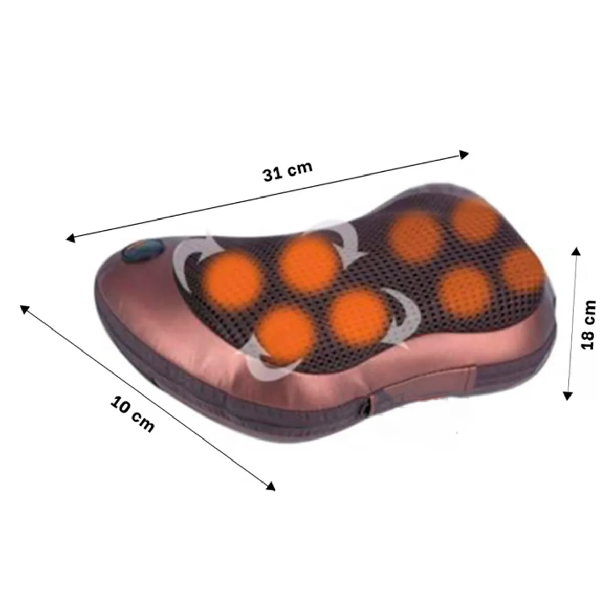COJIN ALMOHADA MASAJEADORA ESPALDA PIES HOMBROS CON VIBRACIÓN - 2