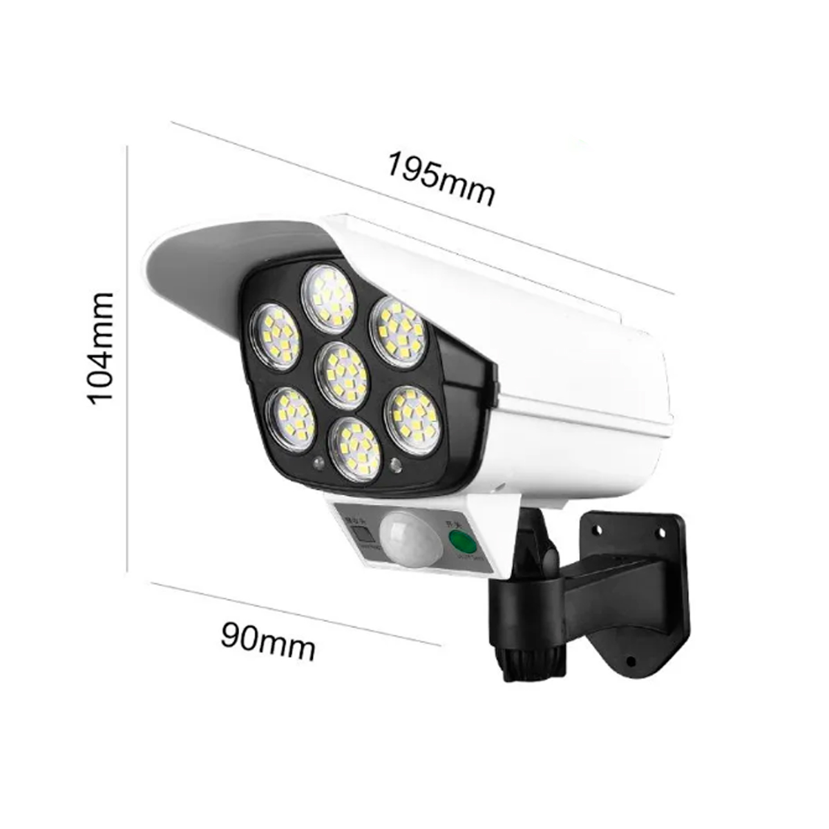 LAMPARA SOLAR LED TIPO CÁMARA DE SEGURIDAD CON SENSOR MOVIMIENTO - 3