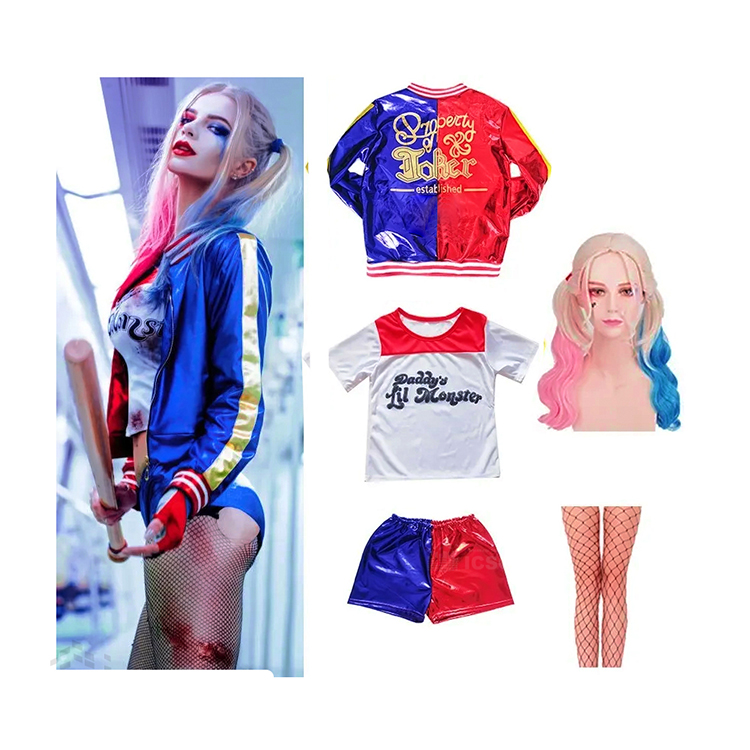 DISFRAZ COMPLETO HARLY QUEEN CON PELUCA TALLA S HALLOWEEN - 1