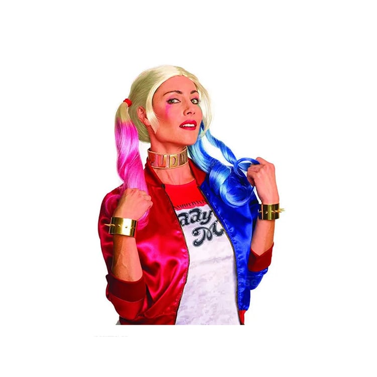 DISFRAZ COMPLETO HARLY QUEEN CON PELUCA TALLA S HALLOWEEN - 5