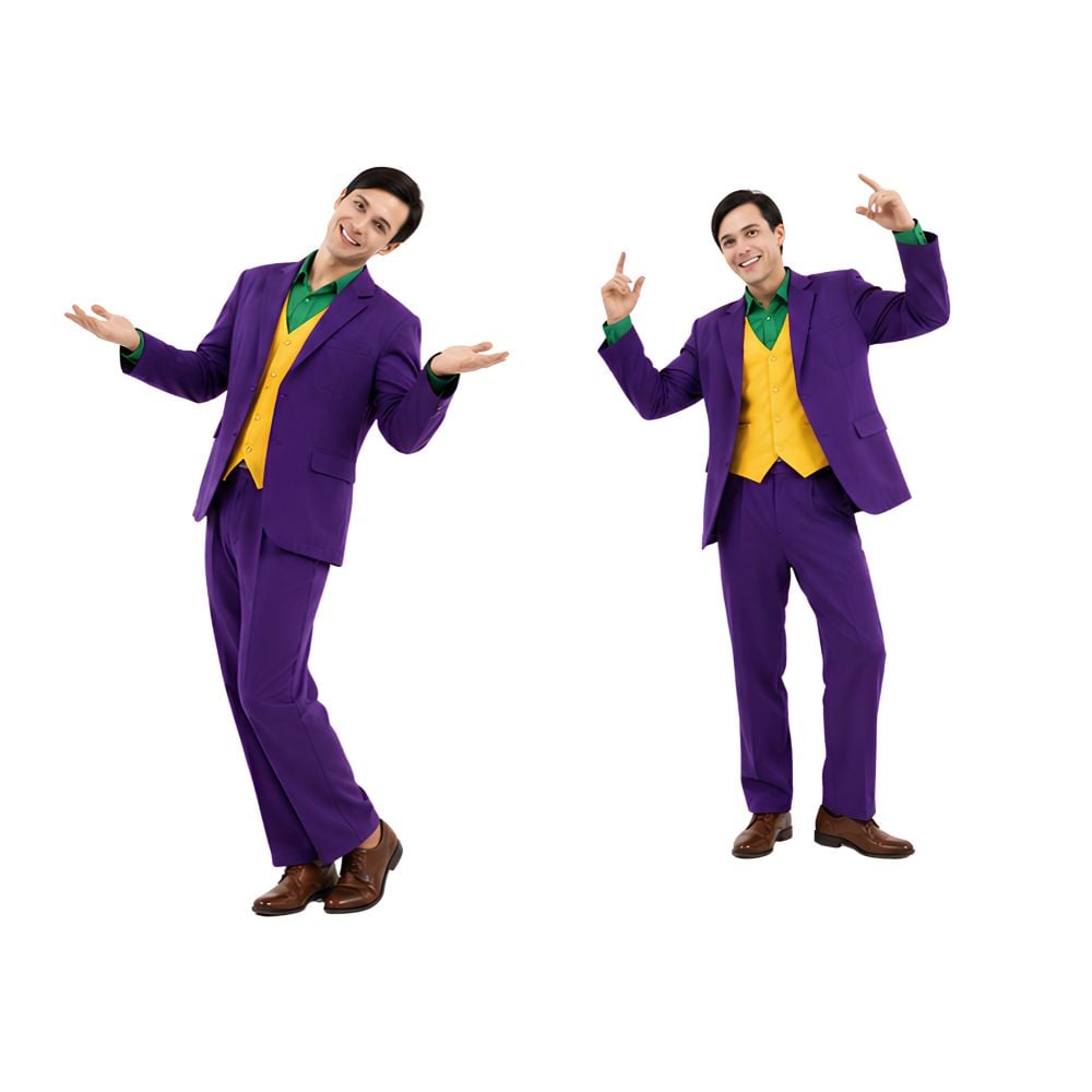 DISFRAZ COMPLETO DE PAYASO JOKER TALLA M COLOR MORADO HALLOWEEN - 2