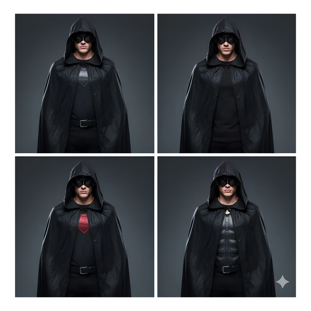 DISFRAZ CAPA Y MÁSCARA NEGRA TIPO MURCIÉLAGO BATMAN TALLA S - 5