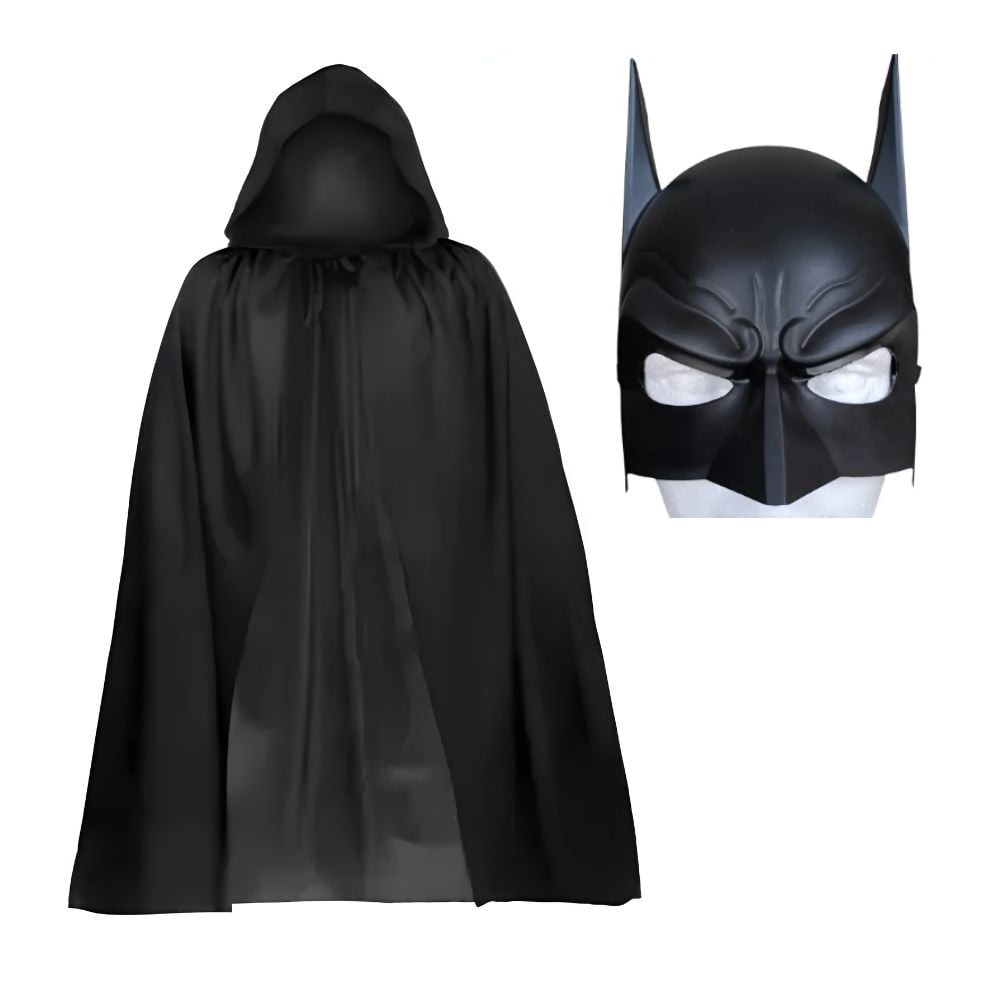 DISFRAZ CAPA Y MÁSCARA NEGRA TIPO MURCIÉLAGO BATMAN TALLA M - 2
