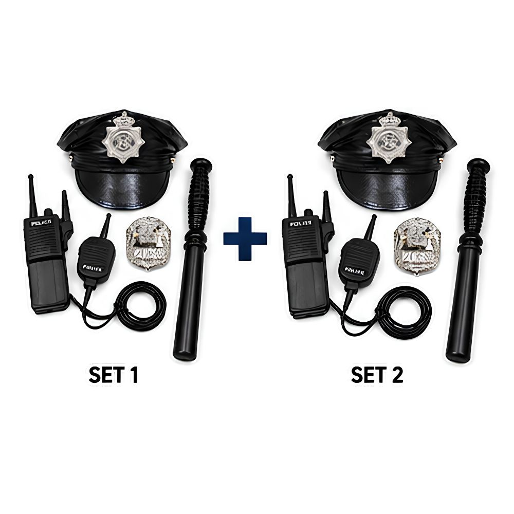 PACK PAREJA GORRO DE POLICIA CON ACCESORIOS TEMÁTICA POLICIA DISFRAZ COSPLAY HALLOWEEN - 5