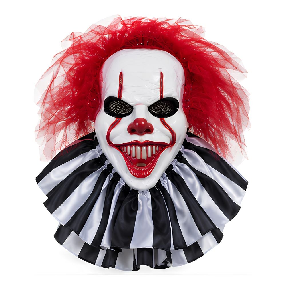 PACK MÁSCARA PAYASO DE TERROR CON CUCHILLO CON SANGRE LIQUIDA HALLOWEEN ADULTO COSPLAY - 2