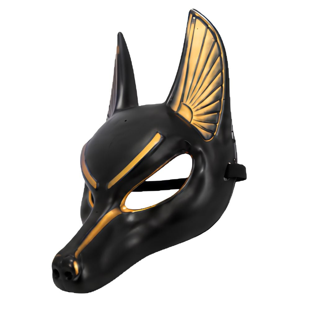 MASCARA ANTIFAZ ANUBIS EGIPCIO NEGRA CON DORADO PARA COSPLAY HALLOWEEN FIESTA - 2