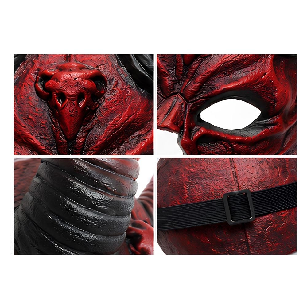 MÁSCARA ANTIFAZ DEMONIO CON CUERNOS ROJOS PARA HALLOWEEN FIESTA COSPLAY - 2