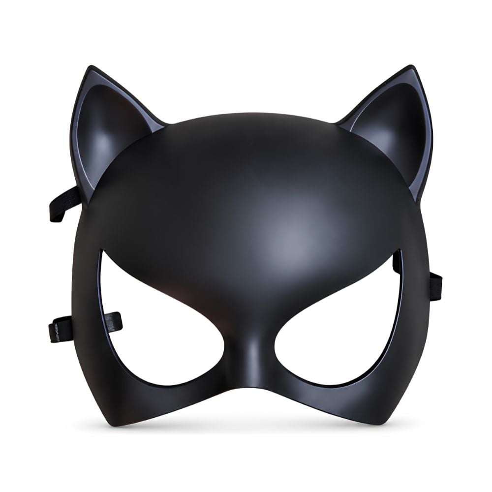 PACK PAREJA ANTIFAZ MÁSCARA GATO NEGRO CON OREJAS ADULTO HALLOWEEN COSPLAY FESTIVAL - 1