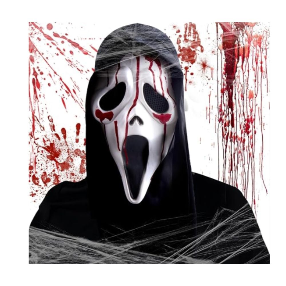MÁSCARA DE LÁTEX SCREAM CON ACCCESORIO HALLOWEEN FIESTA COSPLAY - 1