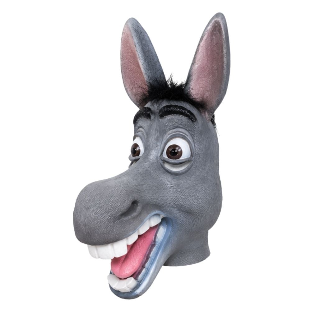 MÁSCARA DE LÁTEX BURRO CON OREJAS GRIS HALLOWEEN FIESTA COSPLAY - 1