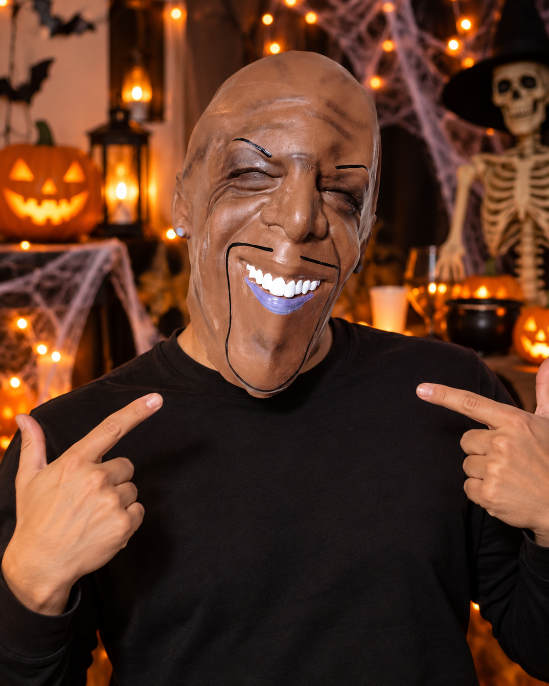 MÁSCARA CARICATURESCA SONRIENTE DE LÁTEX PARA HALLOWEEN FIESTA COSPLAY - 3