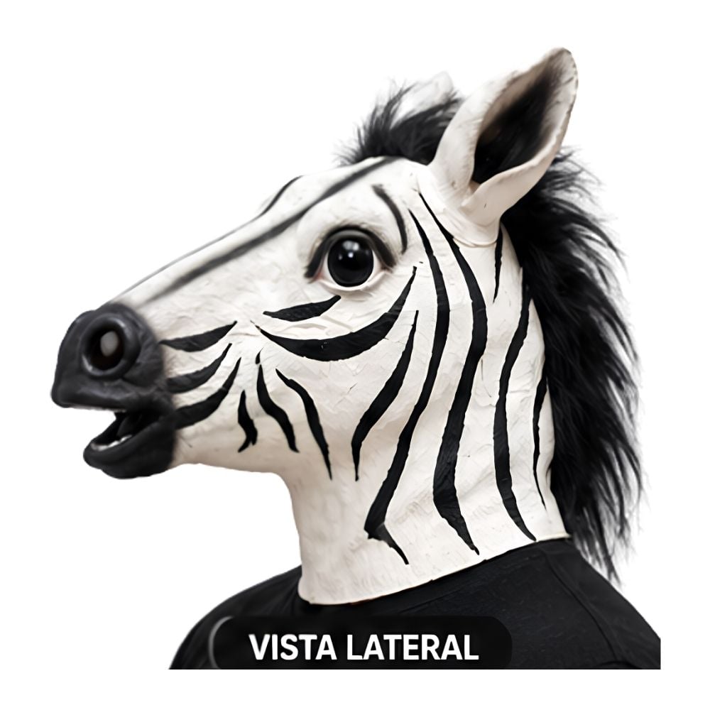 MÁSCARA DE LÁTEX ZEBRA COSPLAY HALLOWEEN FIESTA - 1