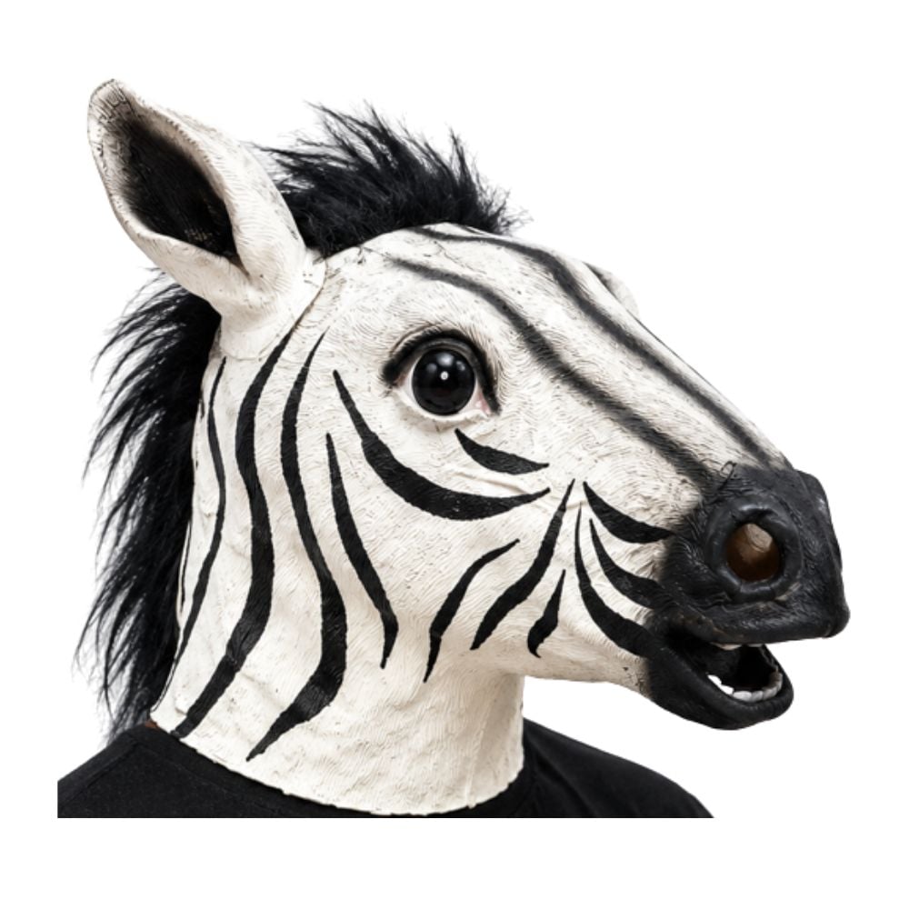 MÁSCARA DE LÁTEX ZEBRA COSPLAY HALLOWEEN FIESTA - 2