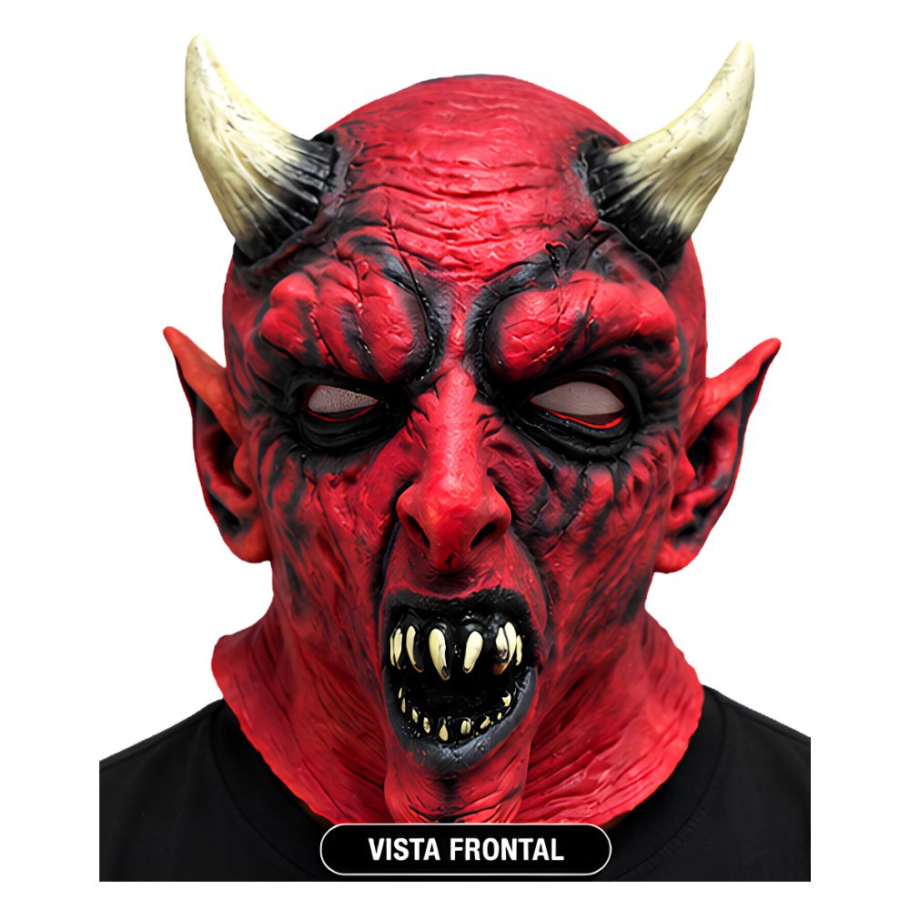 MÁSCARA DE LÁTEX DIABLO ROJO HALLOWEEN COSPLAY FIESTAS - 1