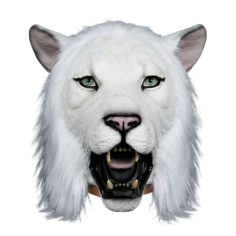 MÁSCARA DE LÁTEX LEÒN BLANCO REY DE LA SELVA COSPLAY HALLOWEEN - 1