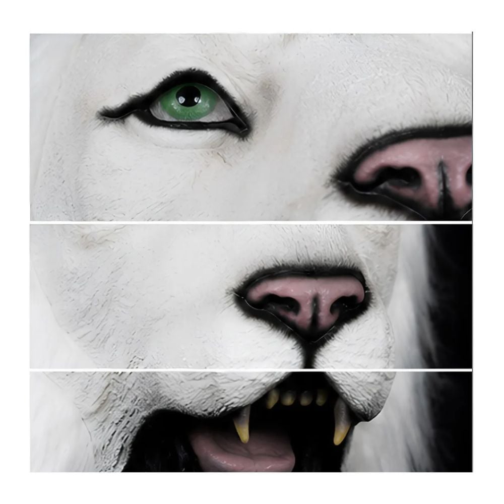 MÁSCARA DE LÁTEX LEÒN BLANCO REY DE LA SELVA COSPLAY HALLOWEEN - 2