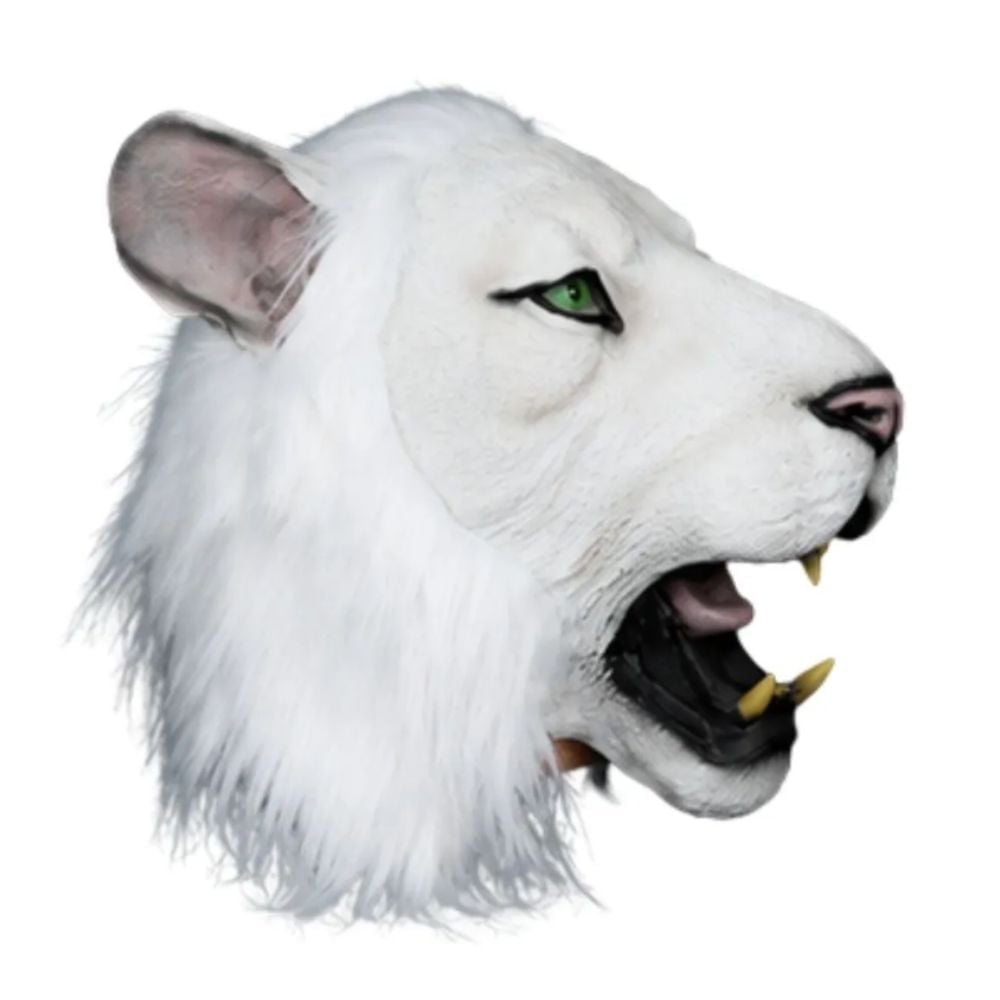 MÁSCARA DE LÁTEX LEÒN BLANCO REY DE LA SELVA COSPLAY HALLOWEEN - 5