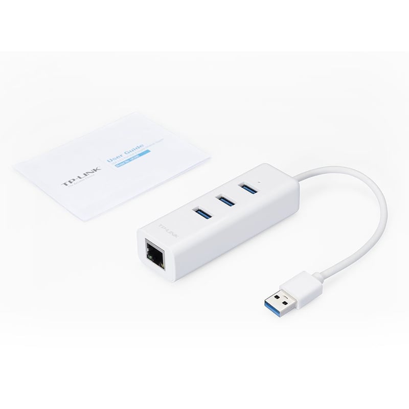 ADAPTADOR USB TP-LINK UE330 CON HUB 3 PUERTOS USB 3.0 GIGABIT - 3
