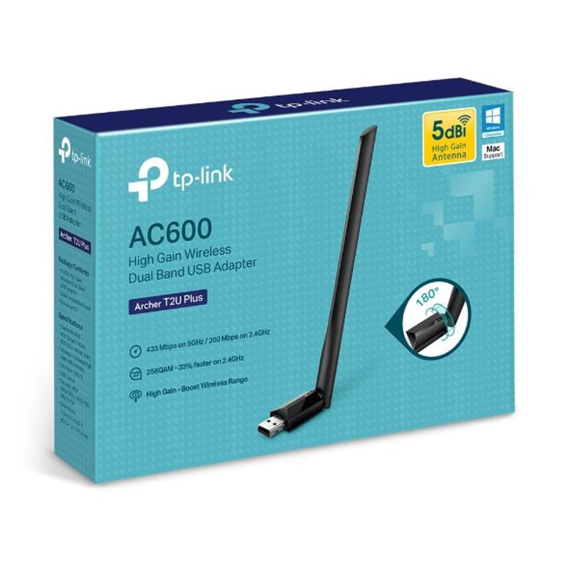 ADAPTADOR USB TP-LINK ARCHER T2U PLUS DOBLE BANDA INALÁMBRICO - 5