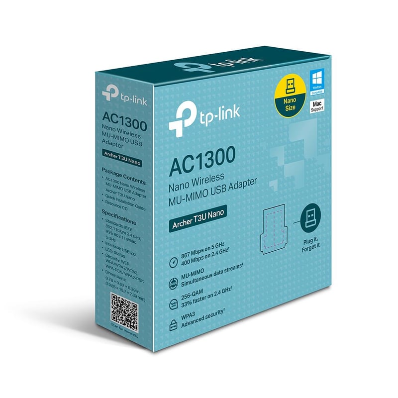 ADAPTADOR DE RED TP-LINK ARCHER T3U NANO USB NANO AC1300 GIGABIT - 2