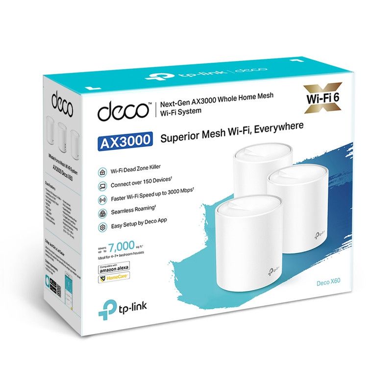 SISTEMA MESH TP-LINK WI-FI INTELIGENTE DOBLE BANDA AX5400 DECO X60 3-PACK - 4