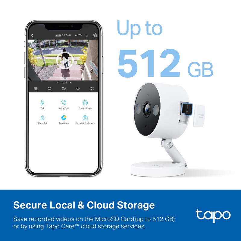 CÁMARA DE SEGURIDAD FIJA WI-FI 2K QHD TAPO C120 - 5