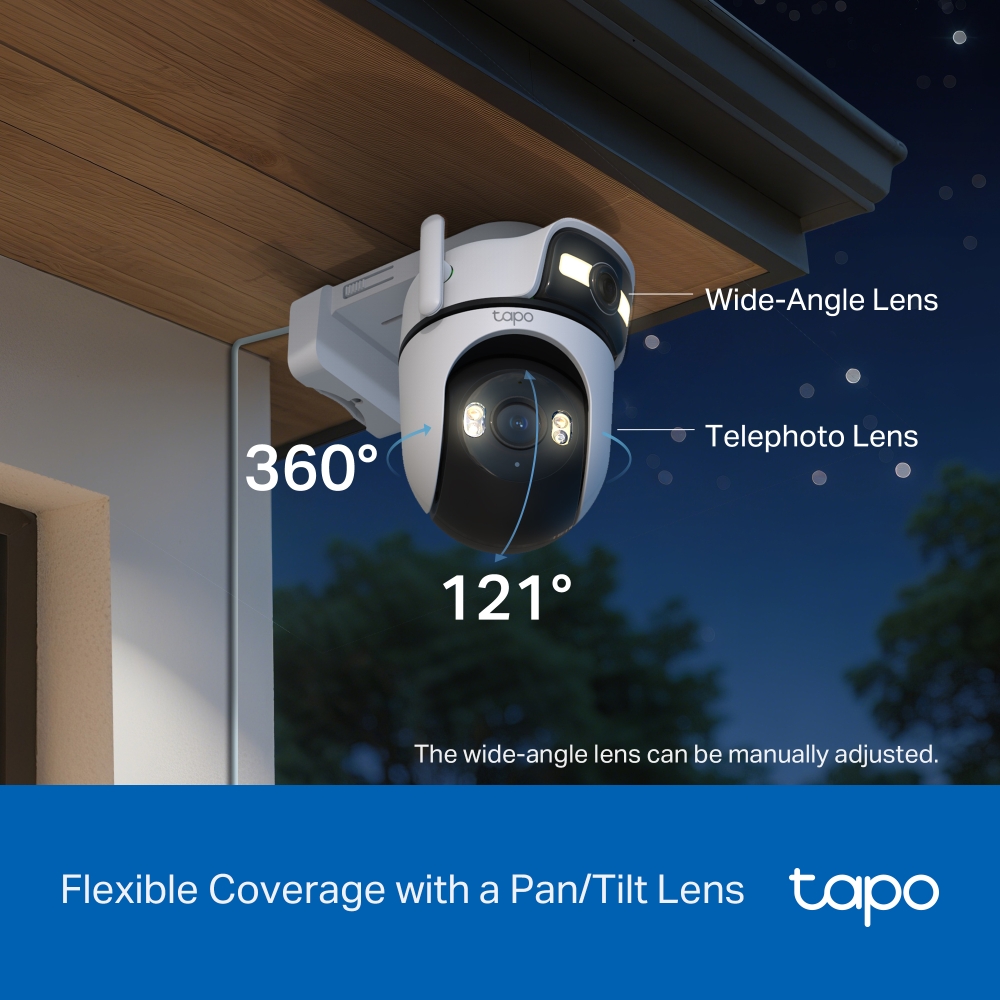 CÁMARA DE SEGURIDAD EXTERIOR DOBLE LENTE GIRATORIA 2K 3MP TP-LINK TAPO C545D BLANCO - 6
