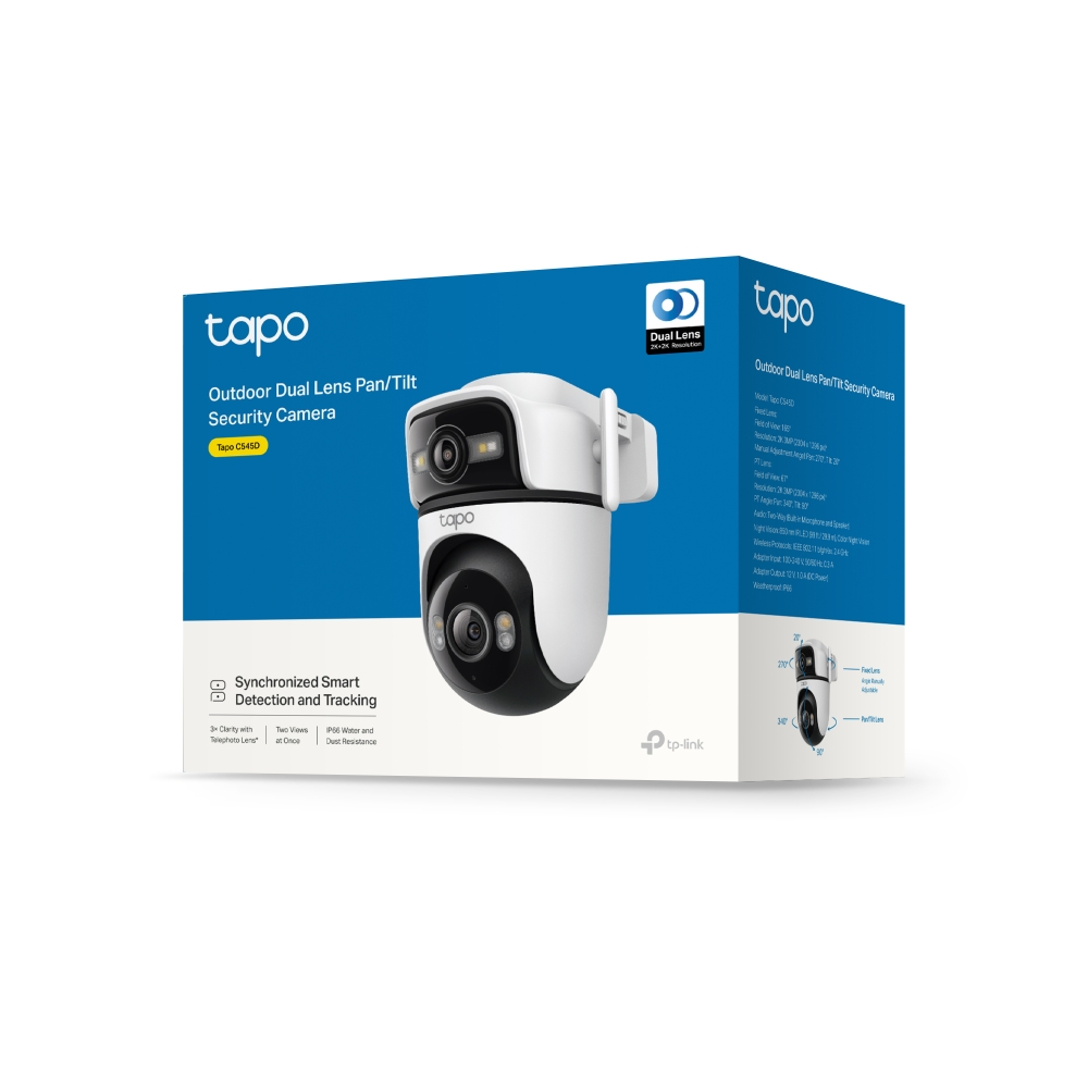 CÁMARA DE SEGURIDAD EXTERIOR DOBLE LENTE GIRATORIA 2K 3MP TP-LINK TAPO C545D BLANCO - 8
