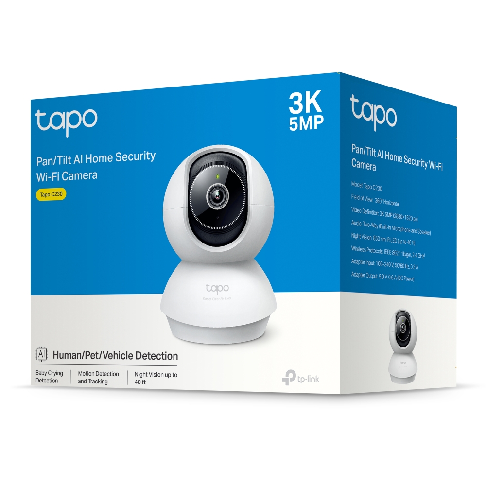 CÁMARA DE SEGURIDAD GIRATORIA WI-FI 3K 5MP TP-LINK TAPO C230 AI STARLIGHT - 7