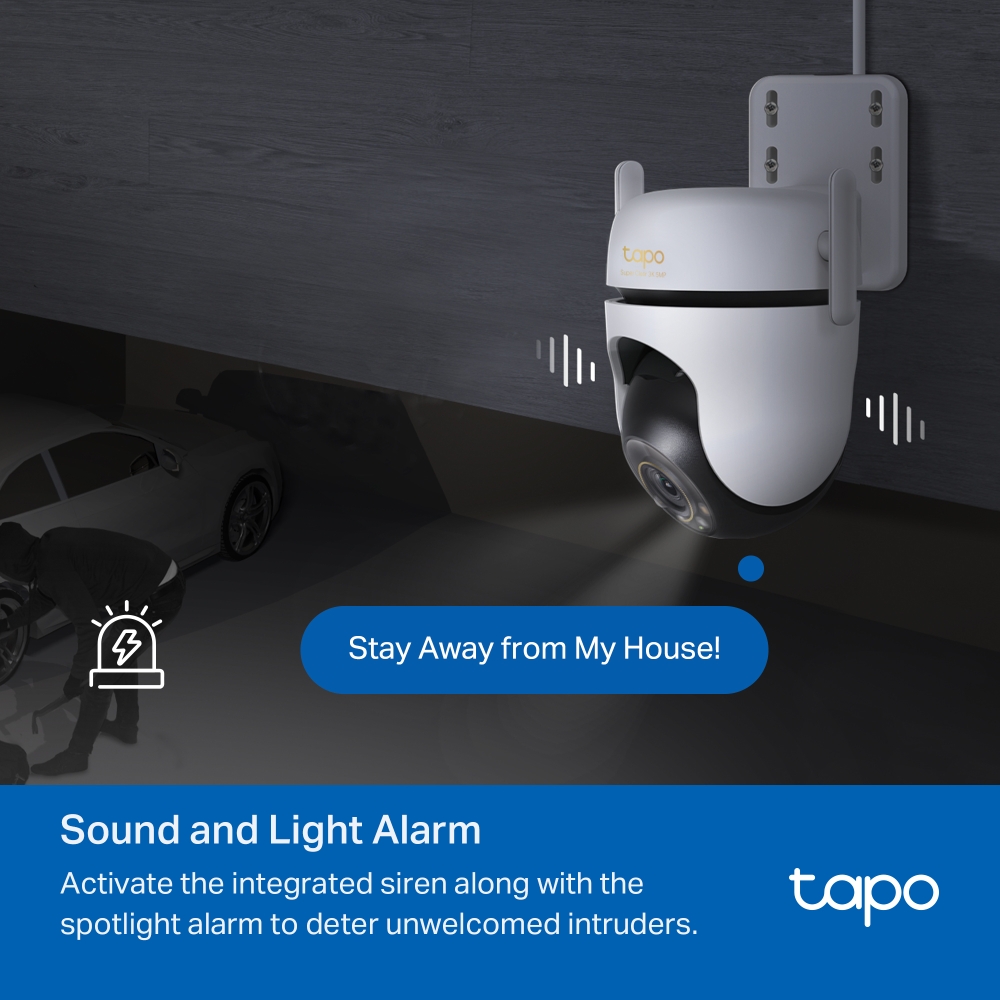 CÁMARA DE SEGURIDAD GIRATORIA PARA EXTERIOR WI-FI 3K 5MP TP-LINK TAPO C530WS BLANCO - 9