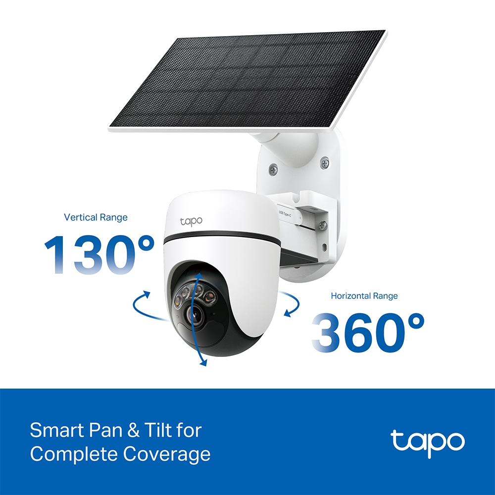 KIT CÁMARA DE SEGURIDAD SOLAR GIRATORIA WI-FI TP-LINK TAPO C610 KIT 2K 3MP - 5