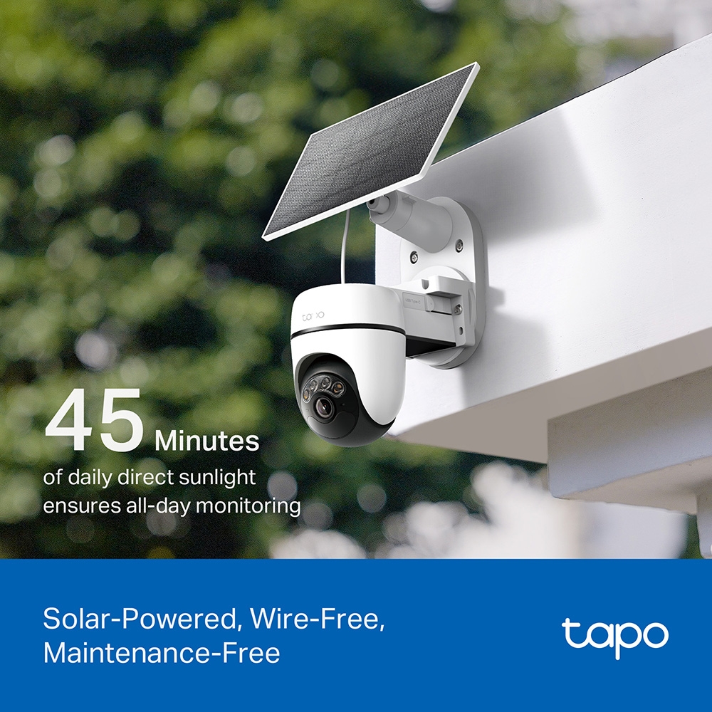 KIT CÁMARA DE SEGURIDAD SOLAR GIRATORIA WI-FI TP-LINK TAPO C610 KIT 2K 3MP - 8