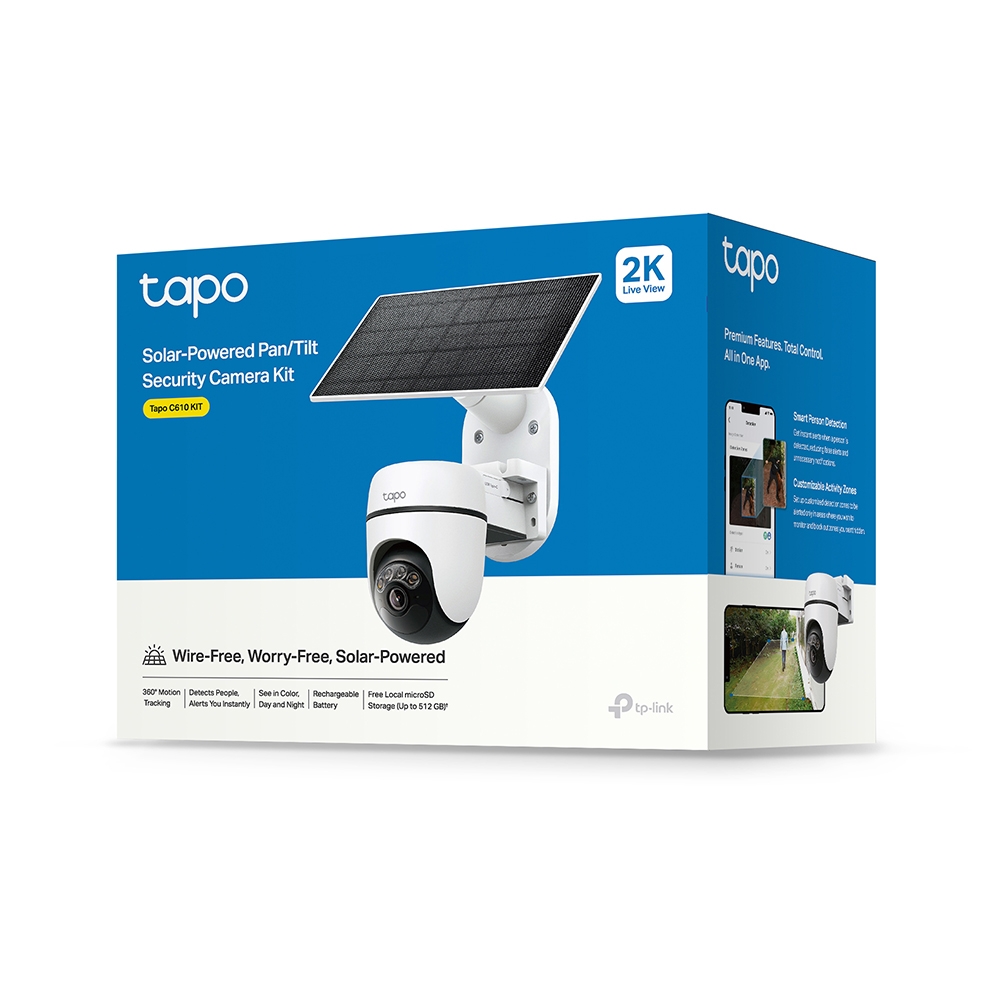 KIT CÁMARA DE SEGURIDAD SOLAR GIRATORIA WI-FI TP-LINK TAPO C610 KIT 2K 3MP - 9