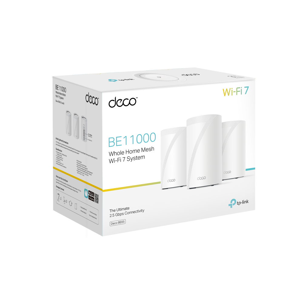 TP-LINK DECO BE65 (3-PACK) SISTEMA MESH WI-FI 7 BE11000 TRIPLE BANDA 2.5G - 9