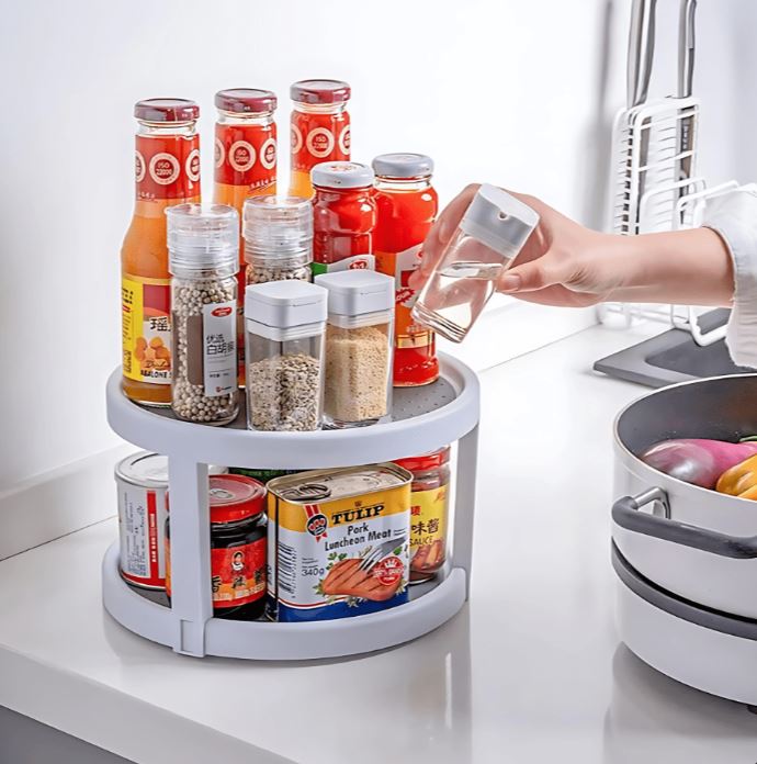 ORGANIZADOR DE ESPECIES GIRATORIO PARA COCINA 2 NIVELES - 1