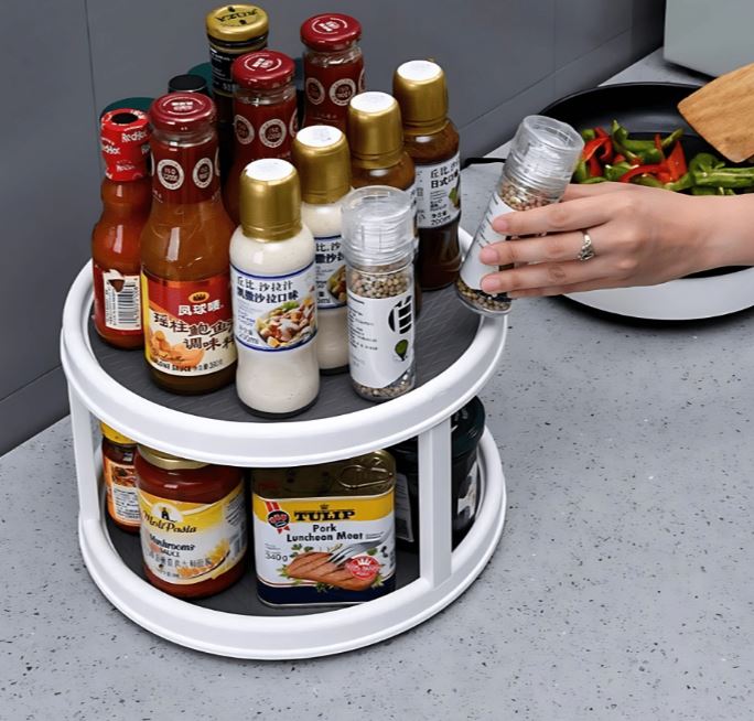 ORGANIZADOR DE ESPECIES GIRATORIO PARA COCINA 2 NIVELES - 2