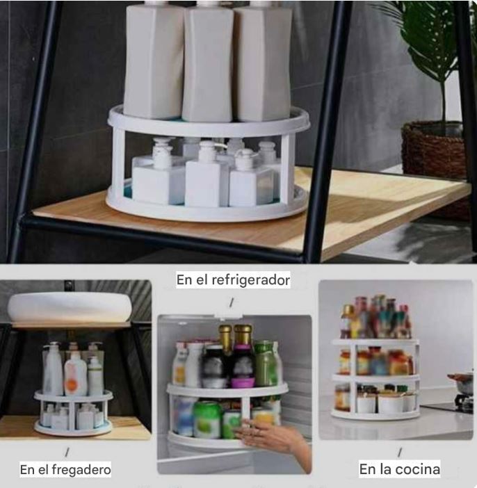 ORGANIZADOR DE ESPECIES GIRATORIO PARA COCINA 2 NIVELES - 6