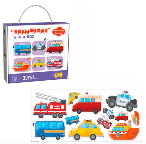 ROMPECABEZAS PUZZLE 6 EN 1 PIEZAS DE TRANSPORTE - 2
