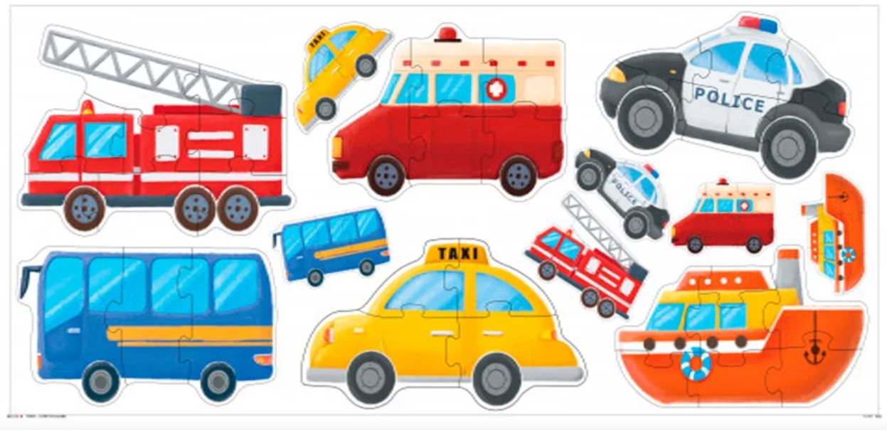 ROMPECABEZAS PUZZLE 6 EN 1 PIEZAS DE TRANSPORTE - 4