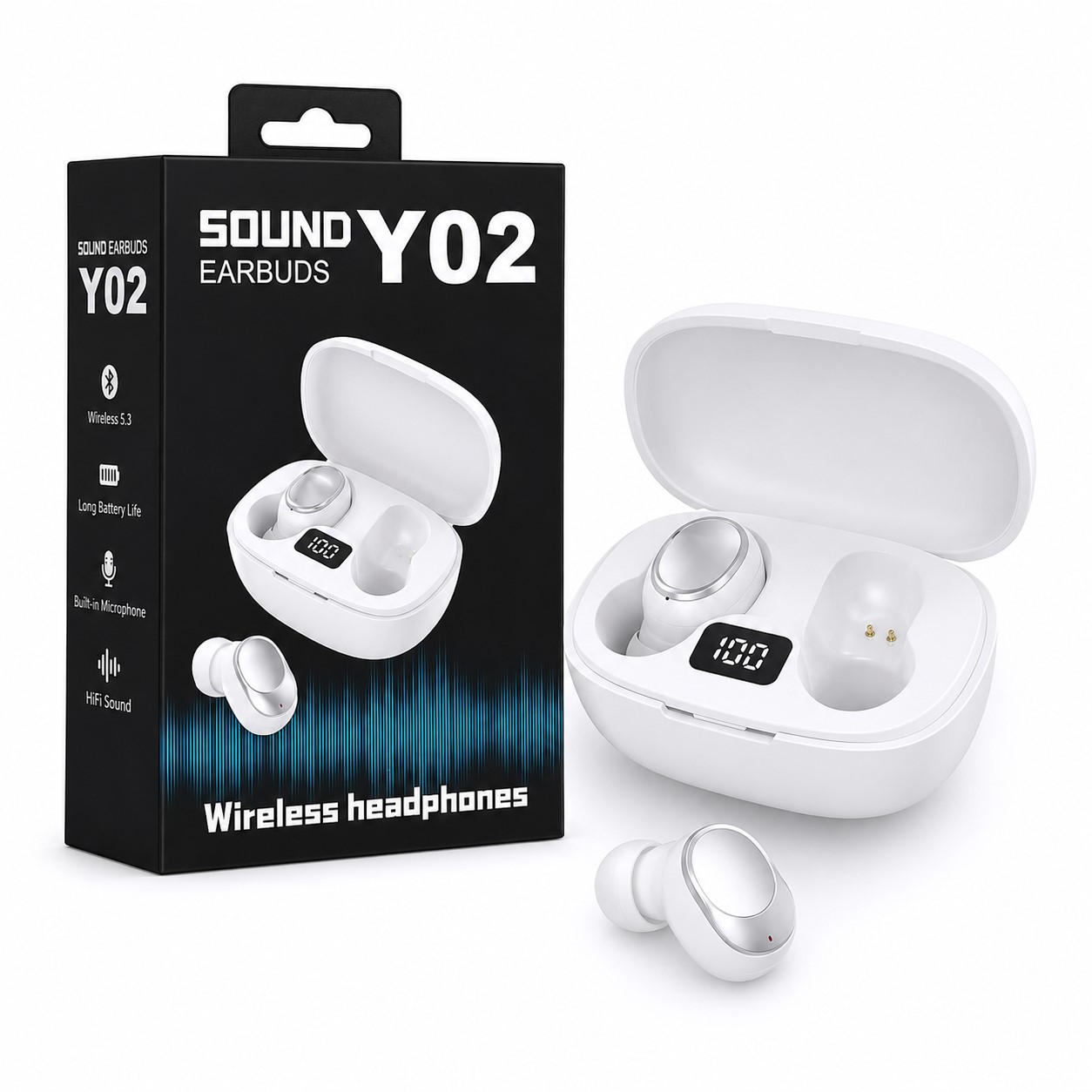 AUDIFONOS BLUETOOTH Y02CON PANTALLA LED - 2