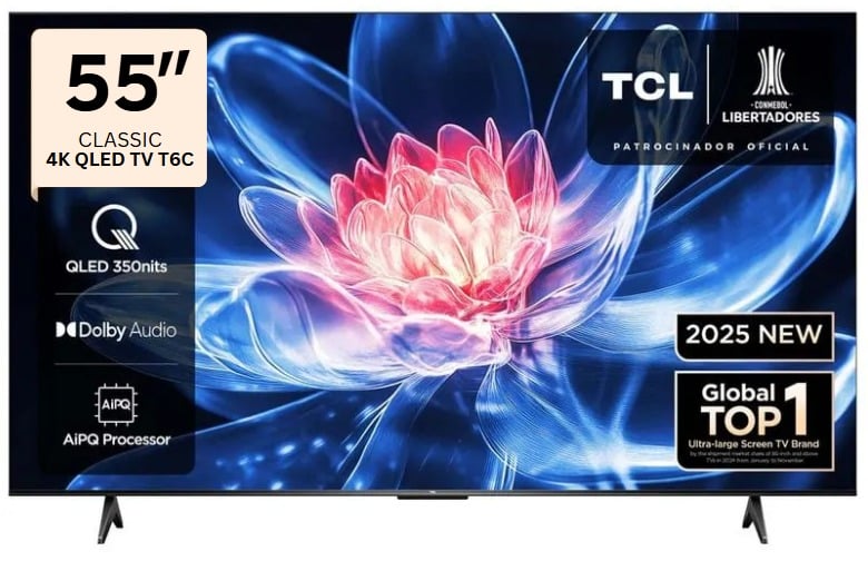 TELEVISOR TCL QLED 55' SMART TV ULTRA HD 4K AÑO 2025 55T6C - 1