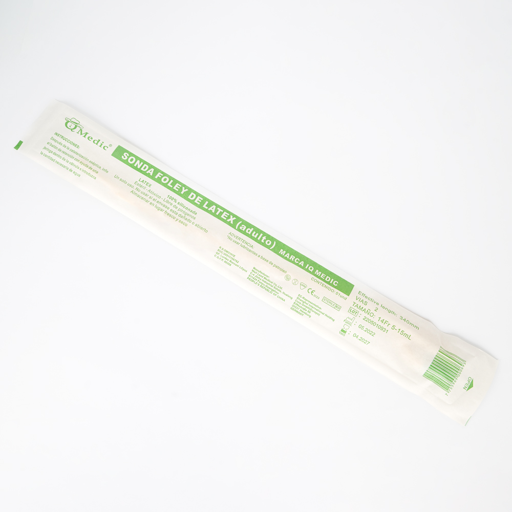 SONDA FOLEY DE LATEX 2 VÍAS NO. 14 FR IQ MEDIC - 3