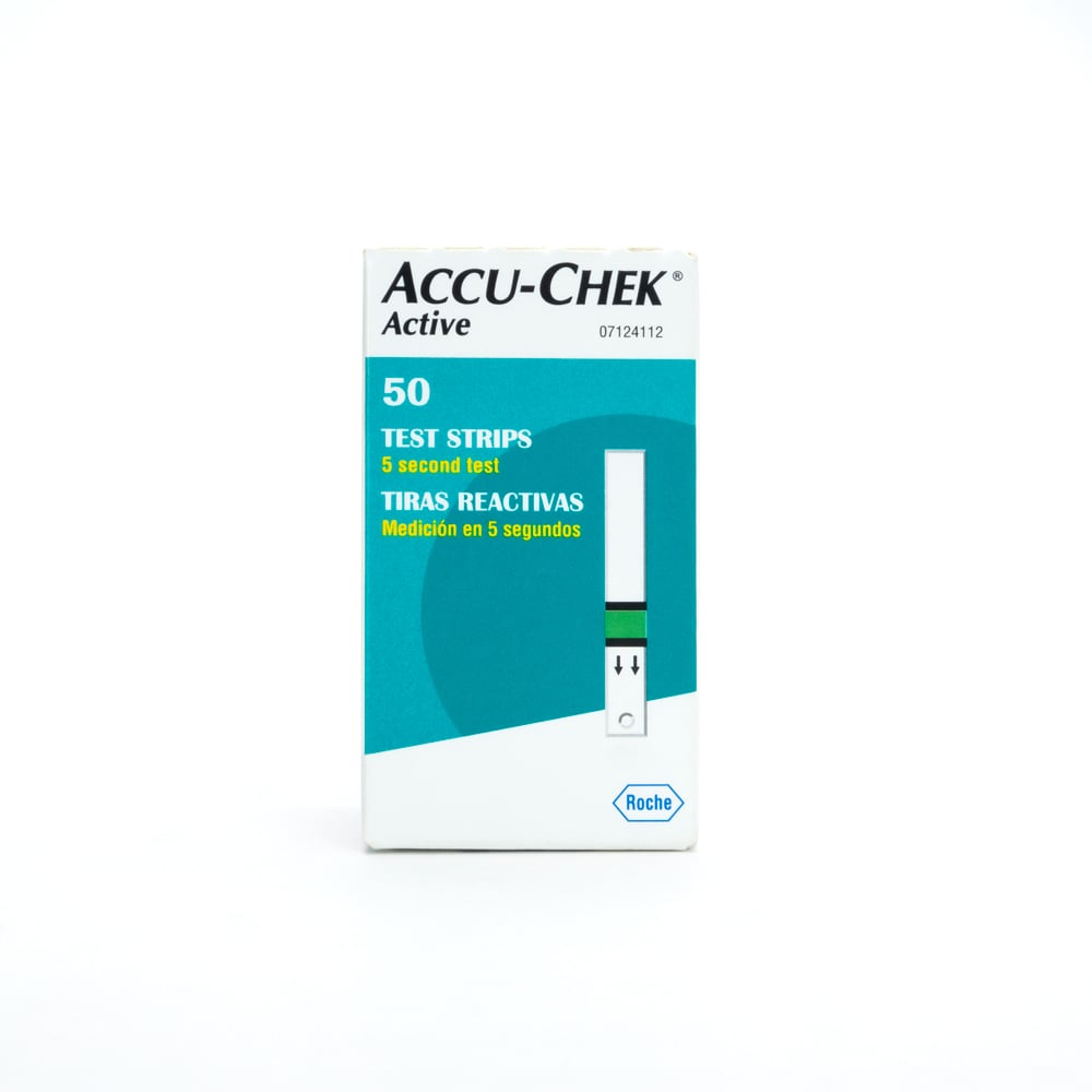 TIRA REACTIVA PARA GLUCOSA ACCU CHEK ACTIVE CAJA 50 UND - 1