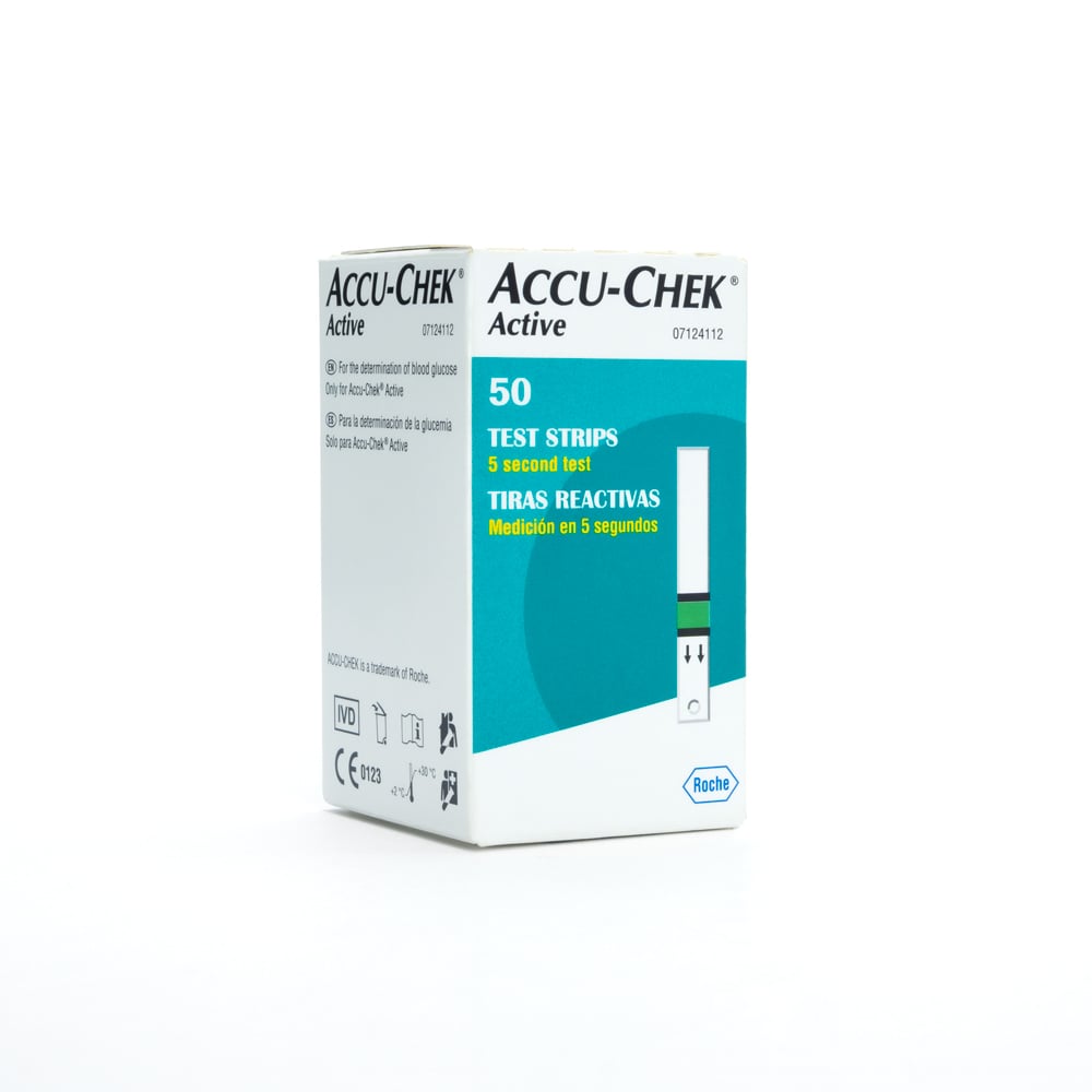 TIRA REACTIVA PARA GLUCOSA ACCU CHEK ACTIVE CAJA 50 UND - 2