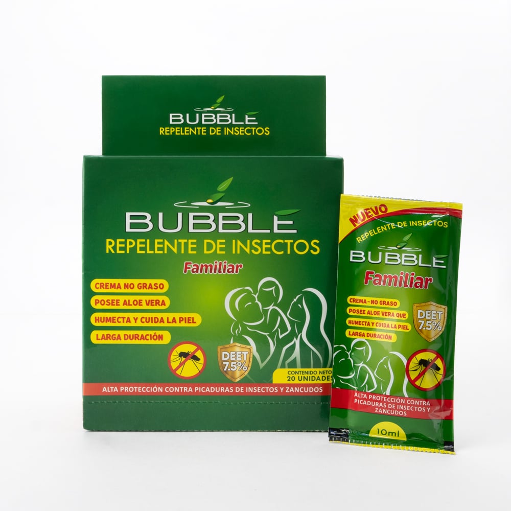 REPELENTE DE INSECTOS FAMILIAR BUBBLE SACHET 10 ML CAJA 20 UND - 1