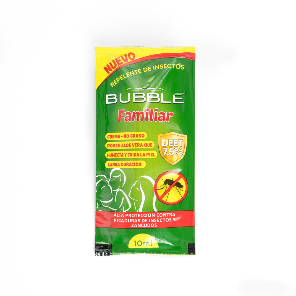 REPELENTE DE INSECTOS FAMILIAR BUBBLE SACHET 10 ML CAJA 20 UND - 2