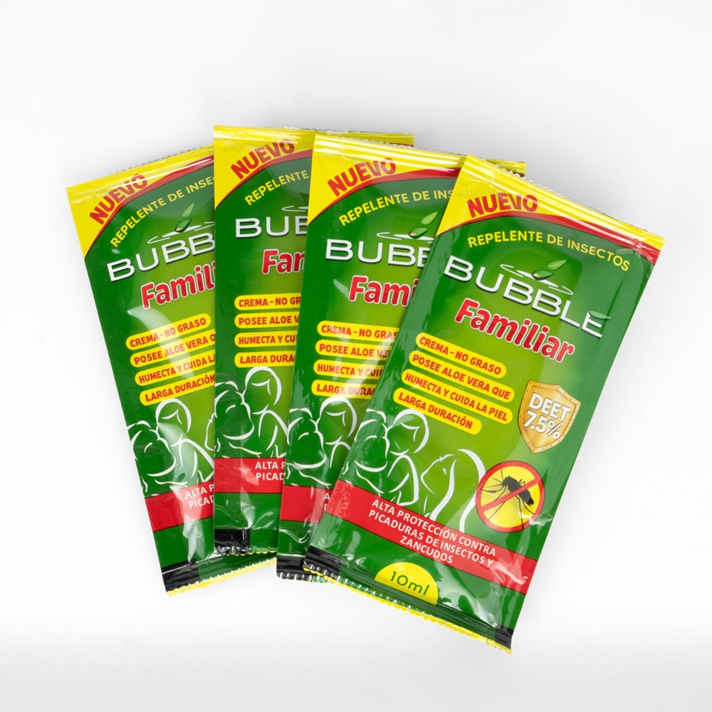 REPELENTE DE INSECTOS FAMILIAR BUBBLE SACHET 10 ML CAJA 20 UND - 3