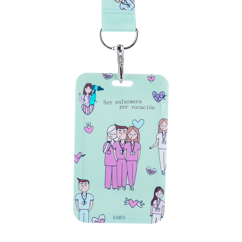 PORTA FOTOCHECK DE PVC Y LANYARD KAMED DISEÑO MÉDICO - 4