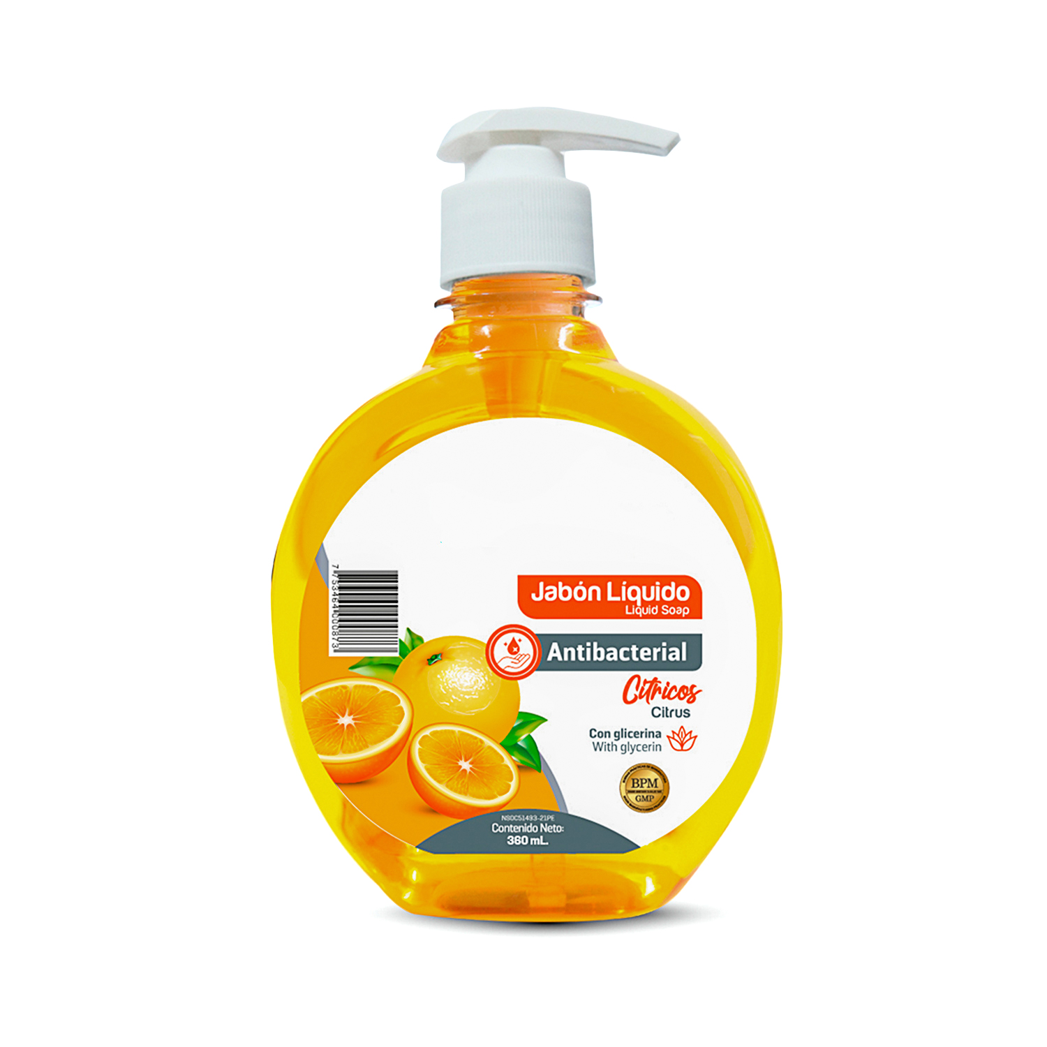 JABÓN LÍQUIDO ANTIBACTERIAL DE 360 ML CÍTRICO - 1